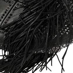 Christian Louboutin Black Spiked Leather Lucky L Fringe Hobo
