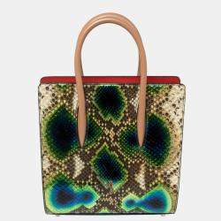 Christian Louboutin Multicolor Python and Patent Leather Small Paloma Tote 