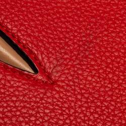 Christian Louboutin Red/Beige Leather Paloma Medium Tote