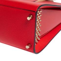 Christian Louboutin Red/Beige Leather Paloma Medium Tote