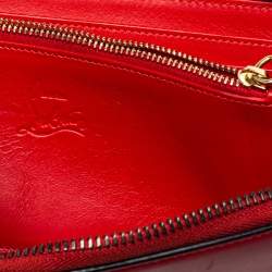 Christian Louboutin Red Leather Zip Around Wallet