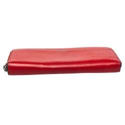 Christian Louboutin Red Leather Zip Around Wallet