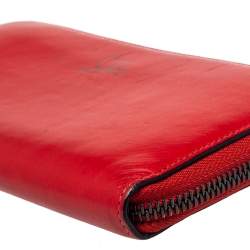 Christian Louboutin Red Leather Zip Around Wallet