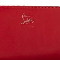 Christian Louboutin Red Leather Zip Around Wallet