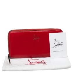 Christian Louboutin Red Leather Zip Around Wallet
