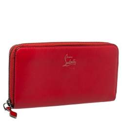 Christian Louboutin Red Leather Zip Around Wallet