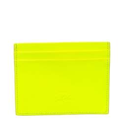 Christian Louboutin Neon Green Patent Leather Kios Spike Card Holder