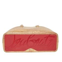 Christian Louboutin Gold Metallic Cork and Rubber Cabata Tote