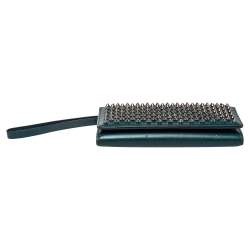 Christian Louboutin Green Leather Paloma Spike Wristlet Clutch