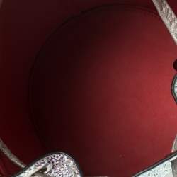 Christian Louboutin Silver Crystal Embellished Leather Marie Jane Bucket Bag