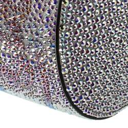 Christian Louboutin Silver Crystal Embellished Leather Marie Jane Bucket Bag