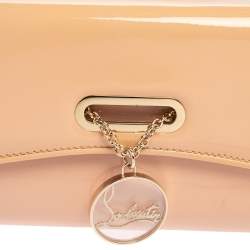 مملوكة مسبقًا حقيبة كلتش كريستيان لوبوتان ريفيرا جلد لامع بيج 