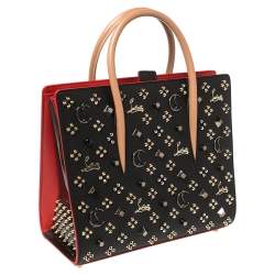 Pre Owned Christian Louboutin Tri Color Studded Leather Paloma Medium Tote