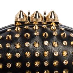 Christian Louboutin Black Leather Spikes Mina Clutch