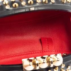 Christian Louboutin Black Leather Spikes Mina Clutch