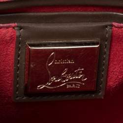 Pre Owned Christian Louboutin Brown Leather Spikes Sweet Charity Shoulder Bag