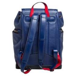 Christian Louboutin Blue/Red Leather and Rubber Explorafunk Backpack