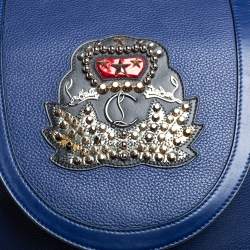 Christian Louboutin Blue/Red Leather and Rubber Explorafunk Backpack