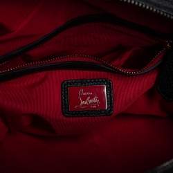 Pre Owned Christian Louboutin Black Leather Panettone Spikes Satchel