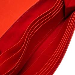 Christian Louboutin Coral Red Leather Sweet Charity Wallet