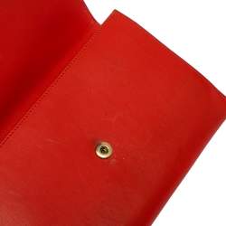 Christian Louboutin Coral Red Leather Sweet Charity Wallet