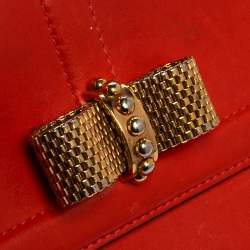 Christian Louboutin Coral Red Leather Sweet Charity Wallet