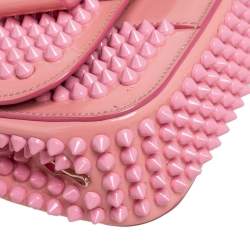 Christian Louboutin Pink Patent Leather Mini Spiked Sweet Charity Crossbody Bag