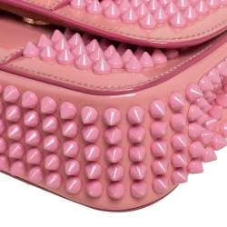 Christian Louboutin Pink Patent Leather Mini Spiked Sweet Charity Crossbody Bag