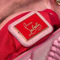 Christian Louboutin Pink Patent Leather Mini Spiked Sweet Charity Crossbody Bag