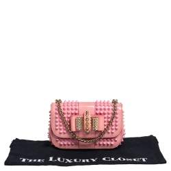 Christian Louboutin Pink Patent Leather Mini Spiked Sweet Charity Crossbody Bag