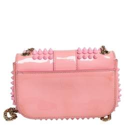Christian Louboutin Pink Patent Leather Mini Spiked Sweet Charity Crossbody Bag