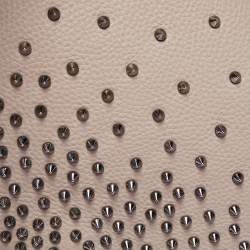 Christian Louboutin Beige Leather Studded Flap Top Handle Bag