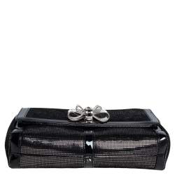 Christian Louboutin Black Suede and Patent Leather Sweet Charity Shoulder Bag