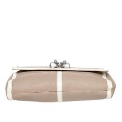 Christian Louboutin Beige /White Patent And Leather Sweet Charity Shoulder Bag