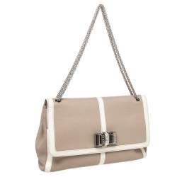Christian Louboutin Beige /White Patent And Leather Sweet Charity Shoulder Bag