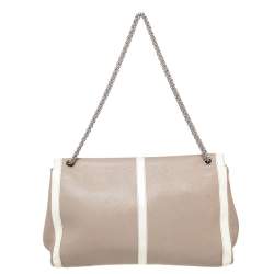 Christian Louboutin Beige /White Patent And Leather Sweet Charity Shoulder Bag