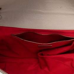 Christian Louboutin Beige /White Patent And Leather Sweet Charity Shoulder Bag