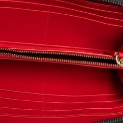 Pre Owned Christian Louboutin Grey Leather Spikes Panettone Zip Around Wallet