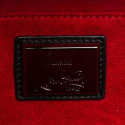 مملوكة مسبقًا حقيبة كلتش كريستيان لوبوتان غراندوتو سبايك جلد سوداء بسلسلة 