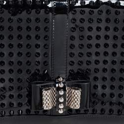 Pre Owned حقيبة كتف كريستيان لوبوتان سويت شاريتي سبايكس جلد أسود لامع