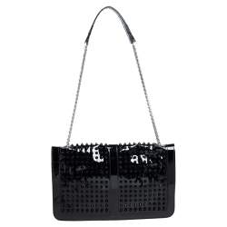 Pre Owned حقيبة كتف كريستيان لوبوتان سويت شاريتي سبايكس جلد أسود لامع