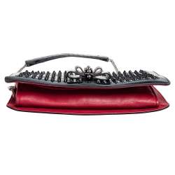 Pre Owned حقيبة كتف كريستيان لوبوتان سويت شاريتي سبايكس جلد أسود لامع