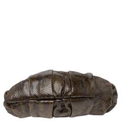 Christian Louboutin Olive Green Python Kiss-Lock Frame Hobo