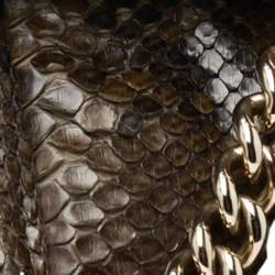 Christian Louboutin Olive Green Python Kiss-Lock Frame Hobo