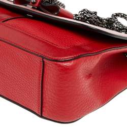 Pre Owned Christian Louboutin Red Leather Sweet Charity Bag