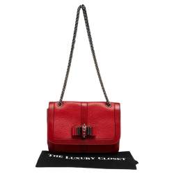 Pre Owned Christian Louboutin Red Leather Sweet Charity Bag