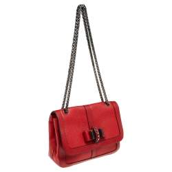 Pre Owned Christian Louboutin Red Leather Sweet Charity Bag