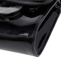 مملوكة مسبقًا Christian Louboutin Black Patent Leather Riviera Clutch