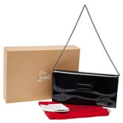 مملوكة مسبقًا Christian Louboutin Black Patent Leather Riviera Clutch