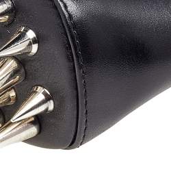 Christian Louboutin Black Leather Marquise Spike Clutch